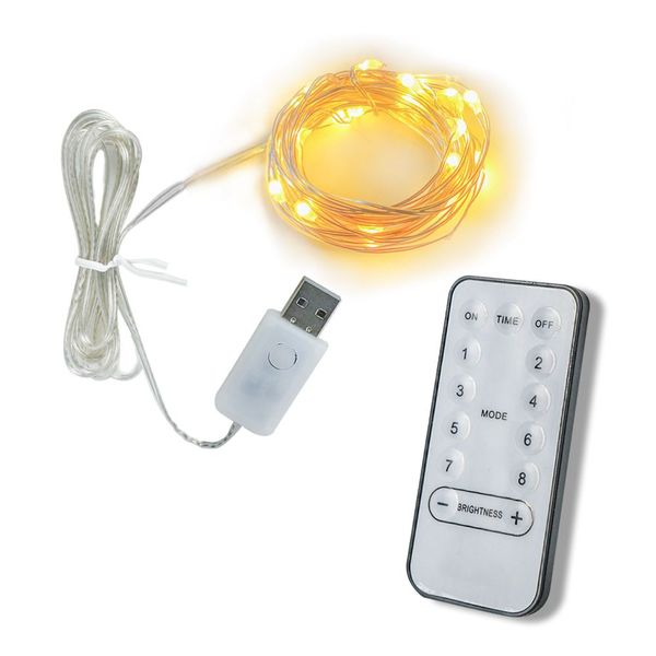 

haoxin 100 led 10m usb перезаряжаемые струны свет провода лампы рождество свадьба украшение партия теплый белый / холодный белый свет пульт