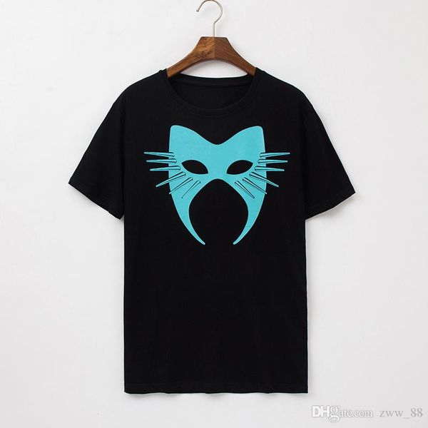 

2019 new mens t shirts cotton short sleeved t shirts 3d cat print fashion casual t shirt men tees m-3xl 6013#, White;black