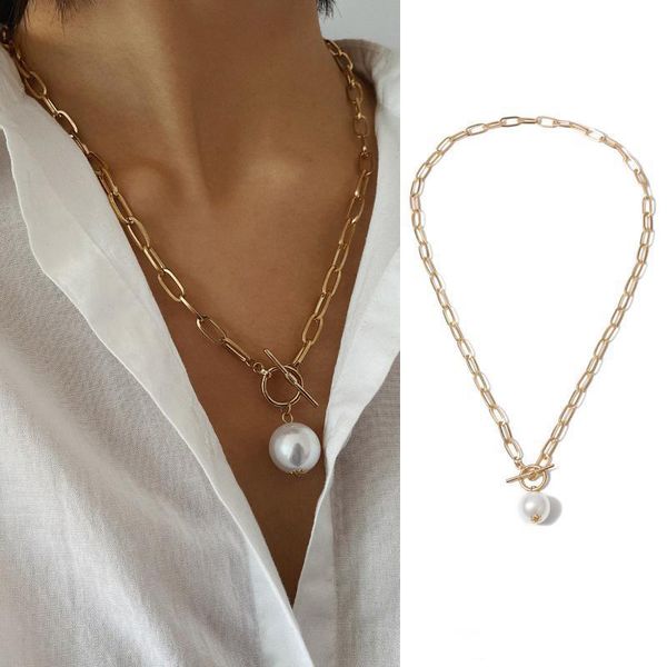

punk multi layered simulated pearl choker necklace collar statement carved plate pendant necklace women girls jewelry, Silver
