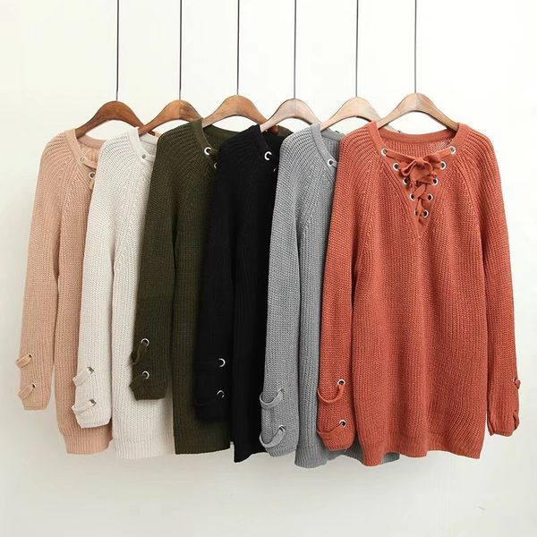 

свитера женские вязаные бинты женщины свитера и пуловеры sexy глубокий v шеи лоскутная рубашки одежда v галстук бинты женщина, White;black