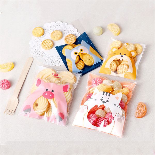 Cartoon Animal Pig Cat Gift Bag Cookie per dolci presenti Imballaggio Bomboniere Cake Packag Candy Party Wedding Bags yq01817