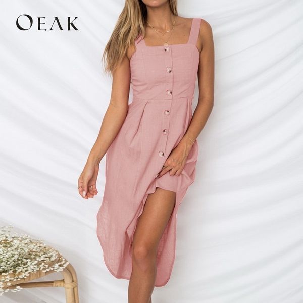 

oeak summer women dress with buttons sleeveless strap dress female elegant beach party dresses maxi vestidos verano 2018, Black;gray