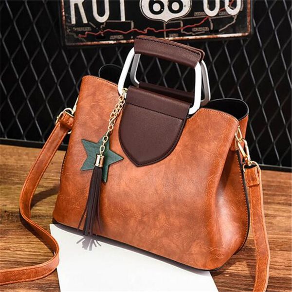 

high fashion brand lady solid tassel totes shoulder bag embroidery small bucket handbag women purse messenger crossbody bags