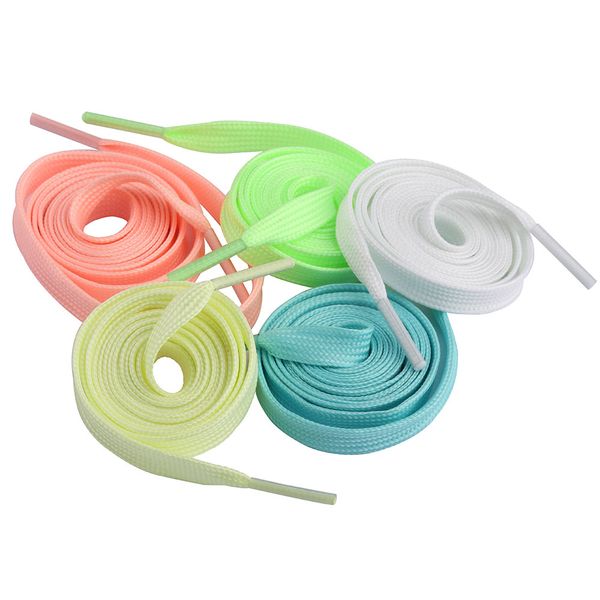 

suihyung светоотражающие shoelace 1pair 120cm плоский полиэстер плетение шнурки кроссовки shoestring 6 colorssafety luminous светящиеся шнур, White;pink