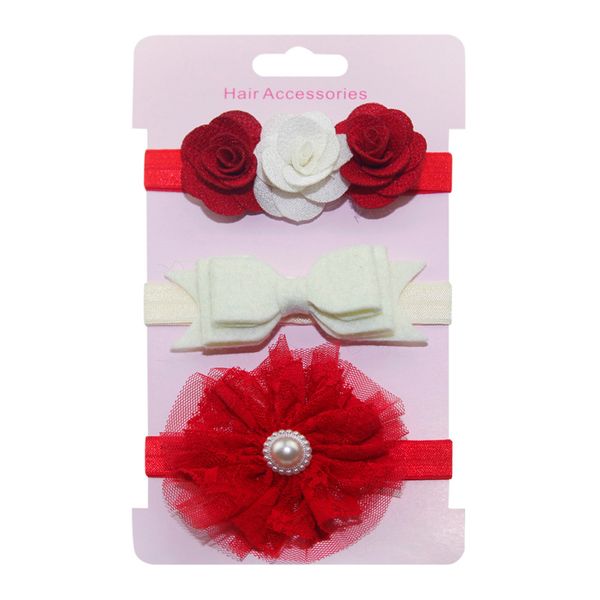 

3pcs kids elastic floral headband hair girls baby bowknot hairband set bebek bandana multi colors bow knotbaby turban head wrap, Slivery;white