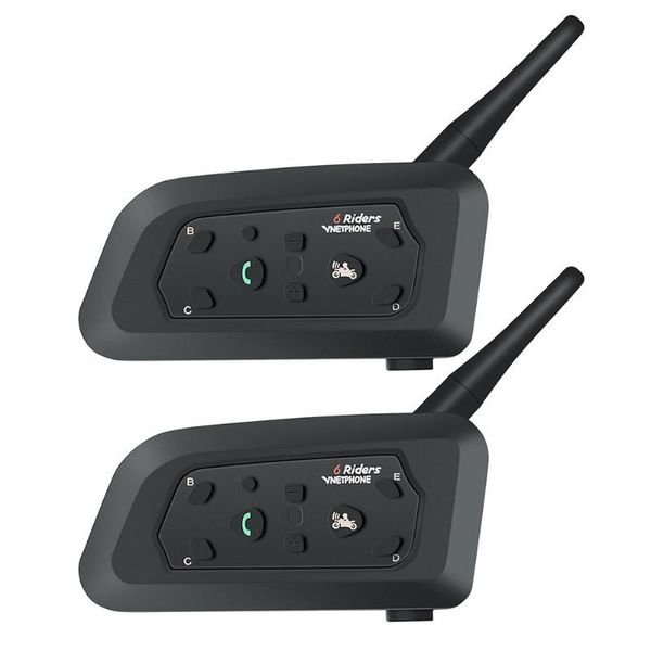 

v6 1200m motorcycle bluetooth helmet headset intercom interphone (2pcs