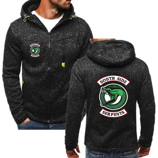 

man hoodies south side serpents harajuku coats sweatshirt zipper jacket streetwear popular keep warm cotton nb, Black