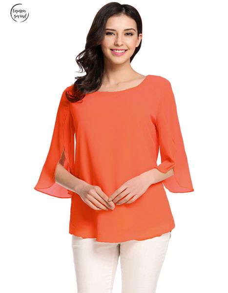 

женская блузка feminino осень повседневная flare рукава o шеи твердые сыпучие пуловер blusas шифоновая блузка рубашка tops, White