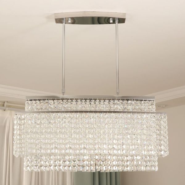 

светодиодные лампы современного прямоугольник кри для столовой висячего помещения светодиодного освещения глянцы de cristal lamp