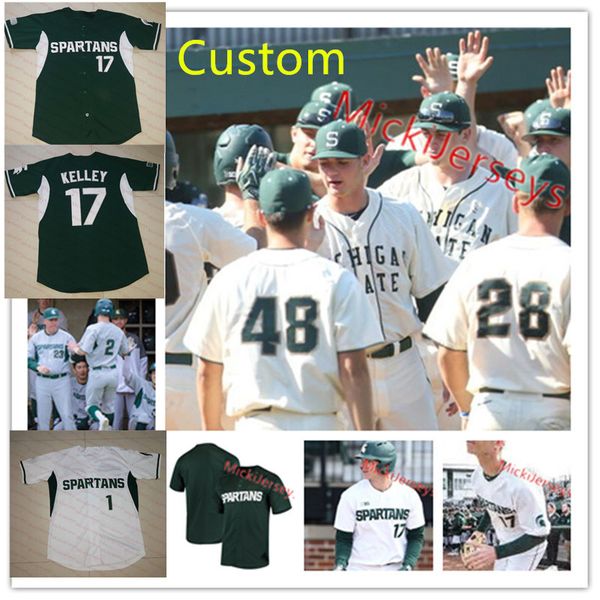

Mens Custom Michigan State Spartans Baseball Jersey Justin Antoncic Dan Chmielewski Zaid Walker Royce Ando Reese Trahey Zach Iverson Jersey