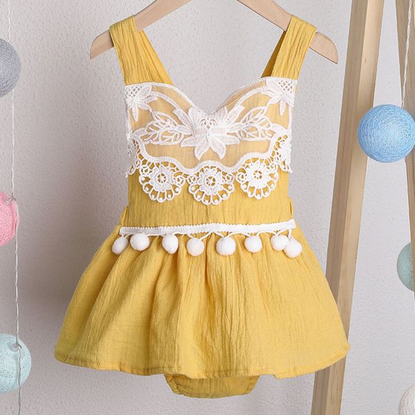 

2020 детская летняя одежда новорожденный младенец девочка одежда без рукавов кружева боди белье комбинезон playsuit наряд новый, Blue