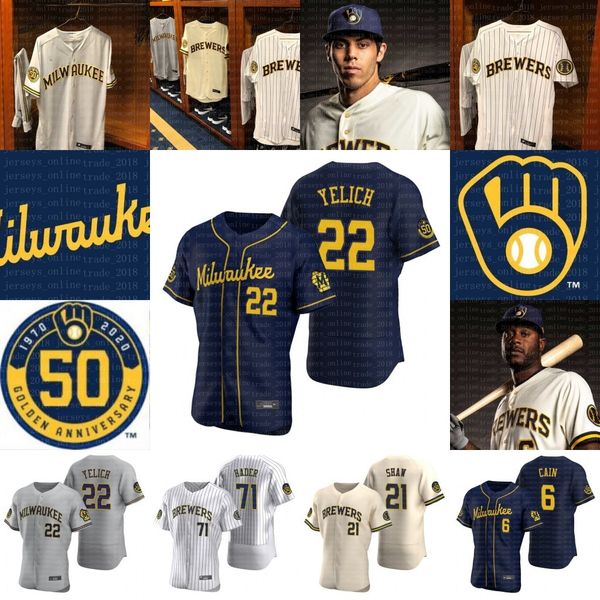 

milwaukee 2020 brewer jersey 22 christian yelich 71 josh hader jesus aguilar lorenzo cain brandon-woodruff robin yount men youth women