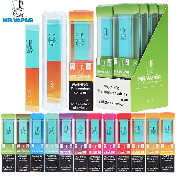 

Top MR VAPOR одноразовое устройство MR.VAPOR Vape Pen Pod Starter Kit 280mAh Аккумулятор 1,3 мл Картриджи 400Puffs Предварительно заполненные Mrvapor Ecig испаритель