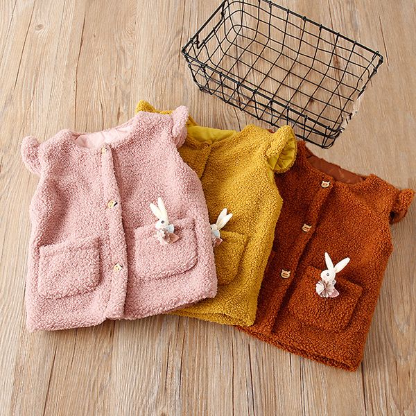 

pockets baby girl sweater vest solid kids winter cardigan extra-thick polyester jacket high elastic comfortable sweater coat, Blue