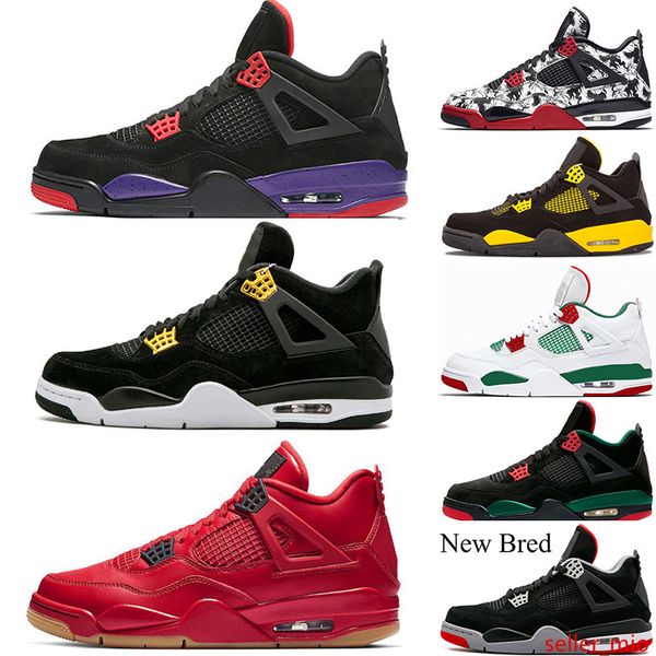 

mens 4 4s basketball shoes bred new pure-money cavs singles day raptors cement designer mens sport sneakers shoes us 7-13