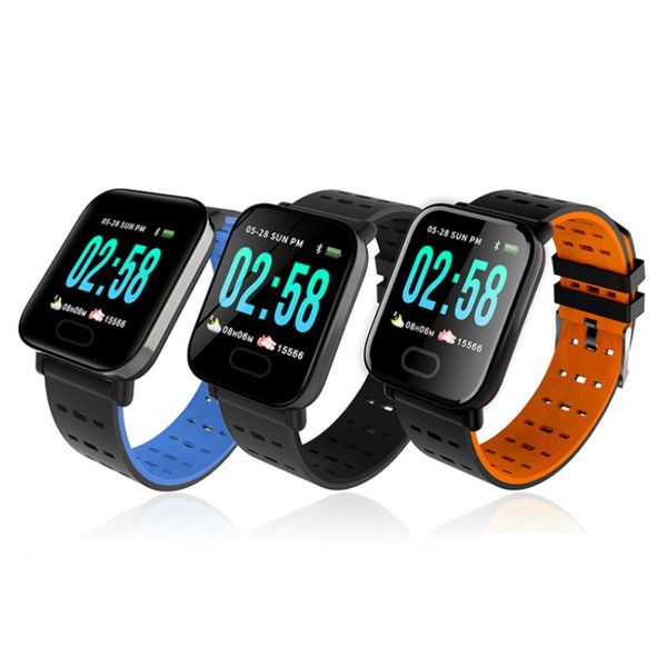 

big color screen smart bracelet heart rate blood pressure bluetooth sports step wearing watches, Slivery;brown