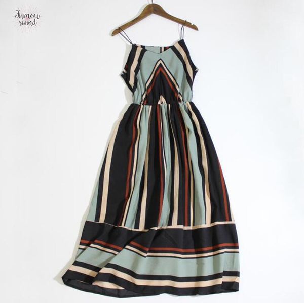 

striped fashion dress new 2019 women holiday long dresses summer beach dress drop shipping good quality designer clothes, Black;gray