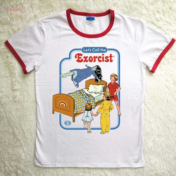 

womens womens shirts t shirts vrouwen 80 90 s we noemen de exorcist funny koop t hals spandex soft tees, White