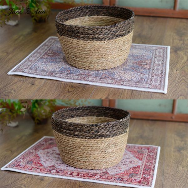 

jane z ann newborn pgraphy ethnic bohemia props basket mat modeling multi-purpose props blanket 40x60cm, Yellow