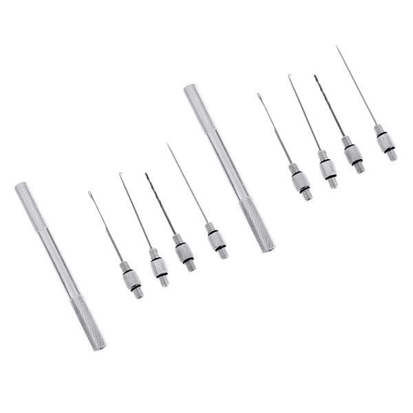 

10 pcs carp fishing hooks bait rigging needle, baiting hook drill rig making tool accessories