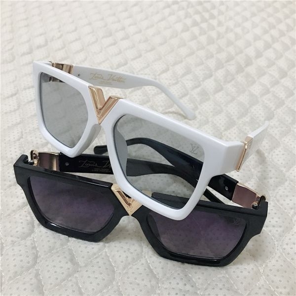 

2019 new listing fashion millionaire sunglasses for women full frame vintage sunglasses for men shiny gold logo sun glasses, Silver