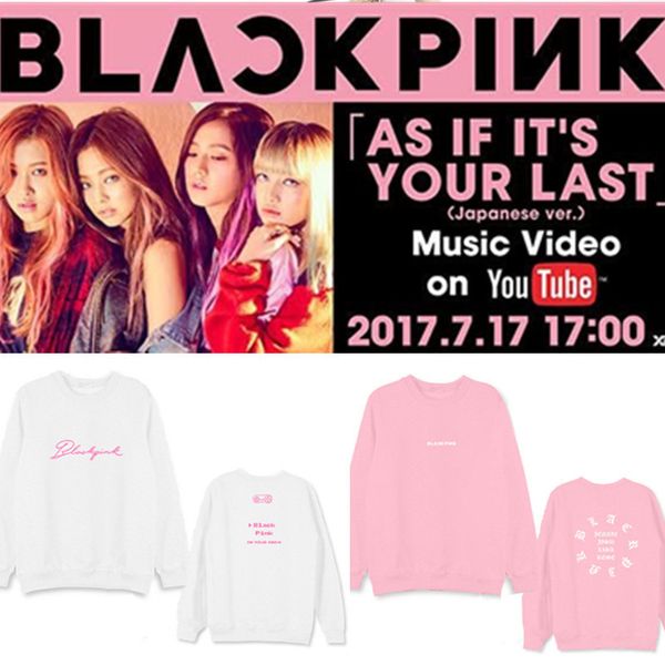 

2018 новый kpop blackpink концерт площадь же пункт пуловер толстовки мужская и женская одежда весна и осень, Black