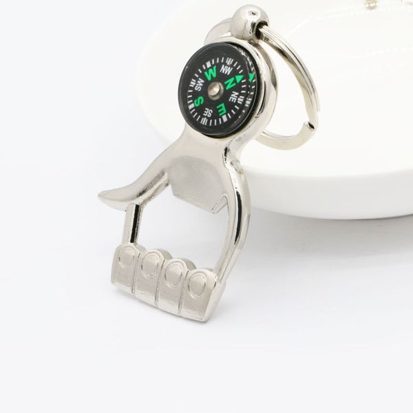 

creative metal new outdoor direction steering compass palm opener, Silver