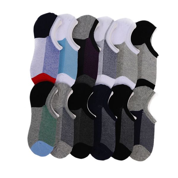 

men's socks 10pairs/lot men cotton large size spring summer fashion mesh silicone nonslip soft breathable short, Black