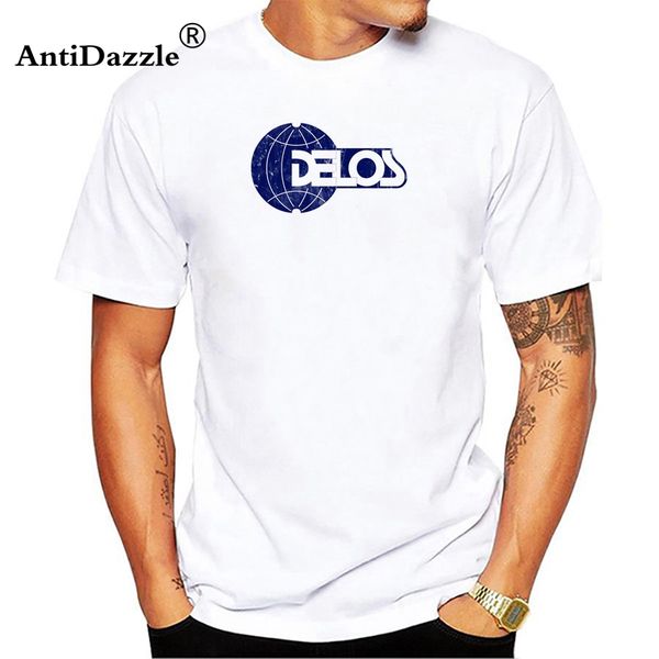 

westworld delos t shirts men polyester o neck male watcher t-shirt short sleeve mens tees, White;black