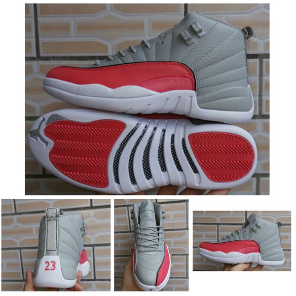 

12 GS Серый Розовый Мужчины Женщины Баскетбольная Обувь 510815-060 Новые Выпуская Мужск