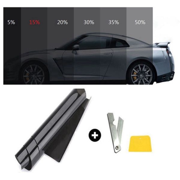 

50cmx300cm black car window tint film glass car auto house commercial solar sunshades protection exterior accessories