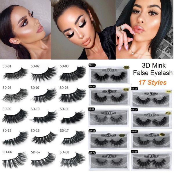 

3d mink eyelashes messy eye lash soft extension eyelash full strip eye lashes sd series 17 styles