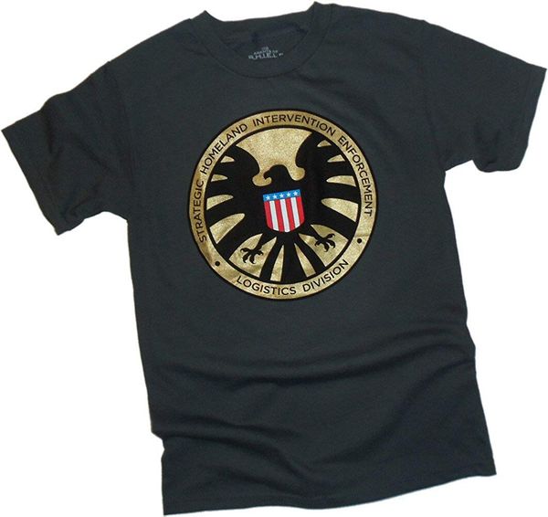 

agents of s.h.i.e..d. - madallion t-shirt size  comfortable tee, White;black