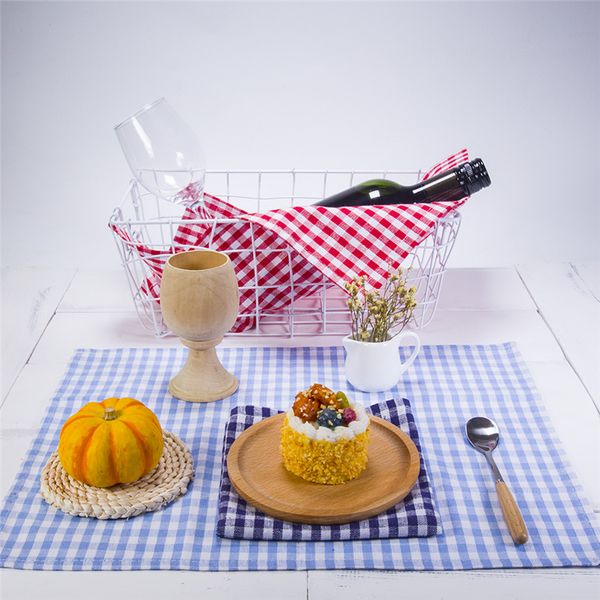 

внешнеторговый сельского плед искусство ткани хлопок и конопля салфетка ткани бытовой выпекать ребенок красный синий чистый и свежий студент