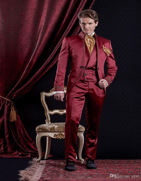 

classic embroidery tuxedos groom wedding men suits mens wedding suits tuxedo costumes de smoking pour hommes men(jacket+pants+tie+vest) 202, Black;gray
