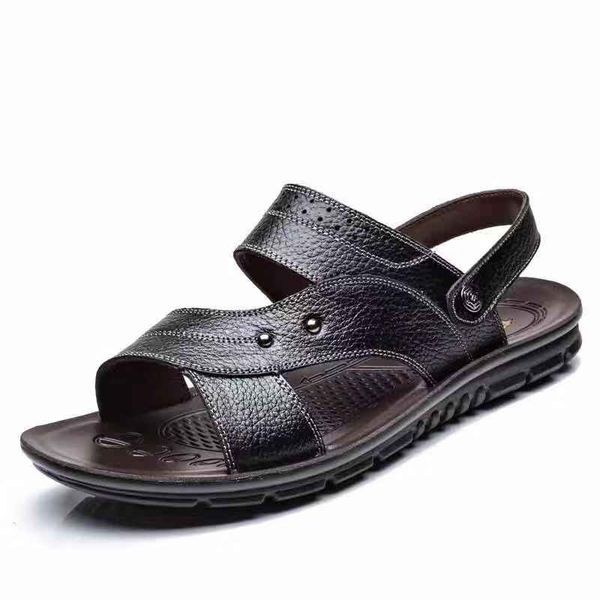 

натуральная кожа sandals высокое качество тапочки дизайнер слайды летняя мода плоский тапочка широкий рот бесплатная доставка 38-45 z206, Black