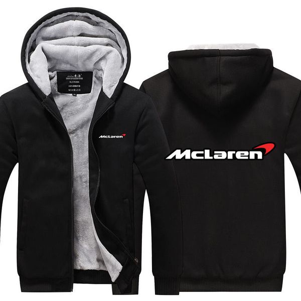 

new autumn winter men sweatshirt thicken mclaren coat zipper sweatshirt casual tracksuit fashion new style, Black