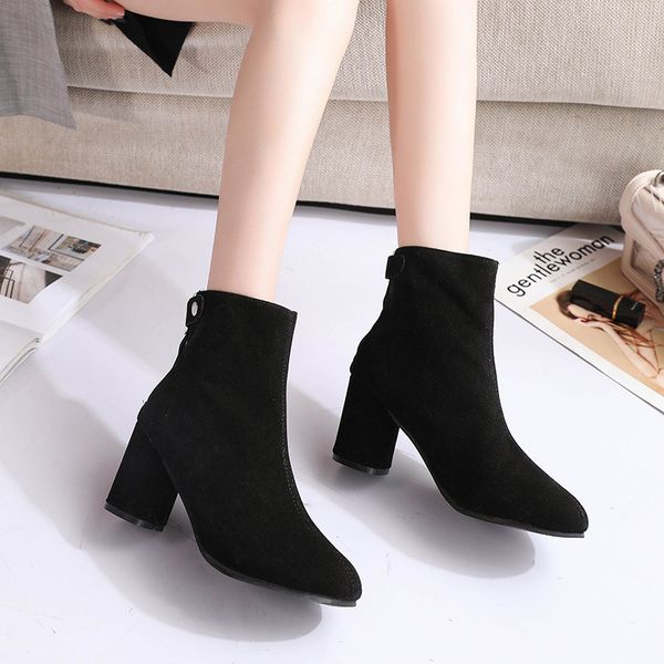 

2019 season high with thin boots with small short boots woman, Black