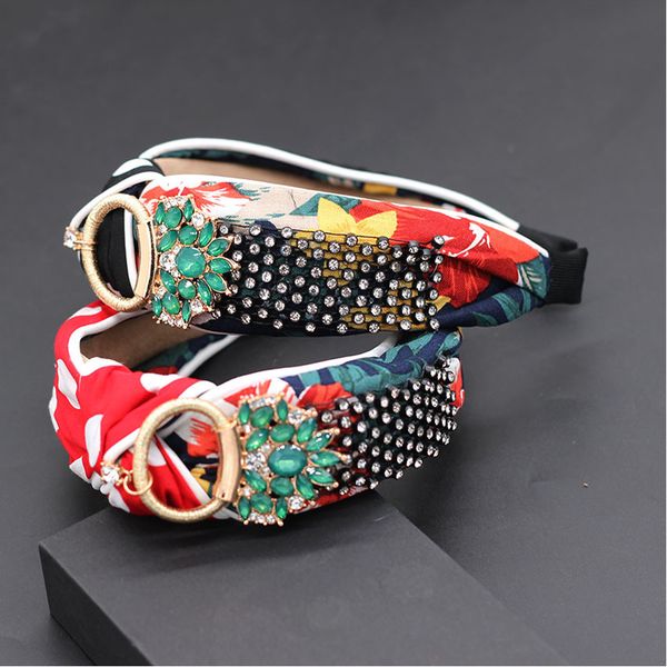 

fashion versatile headband new korean crystal fabric flower show headband dance party wild multi-color personality headband 733, Golden;white