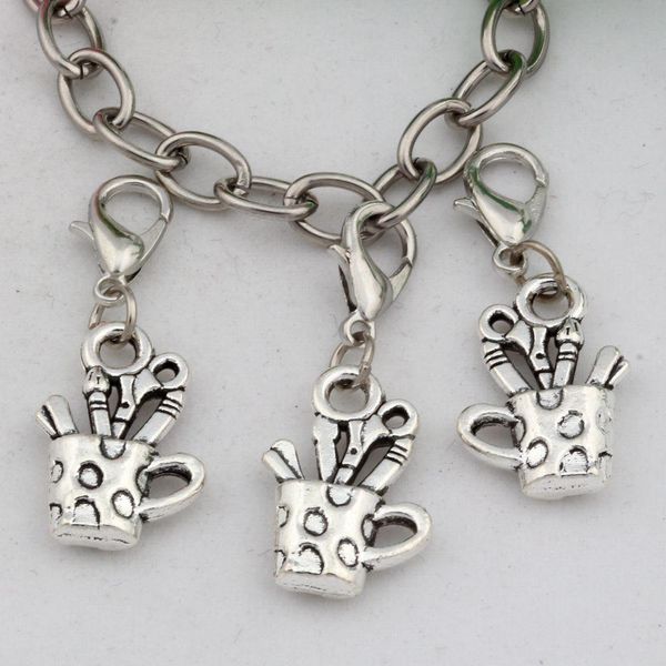 

жарко ! кубок 100шт antiqued сплав серебра подвески мотаться из бисера с застежкой омар fit браслет 13x32mm diy ювелирные изделия, Bronze;silver