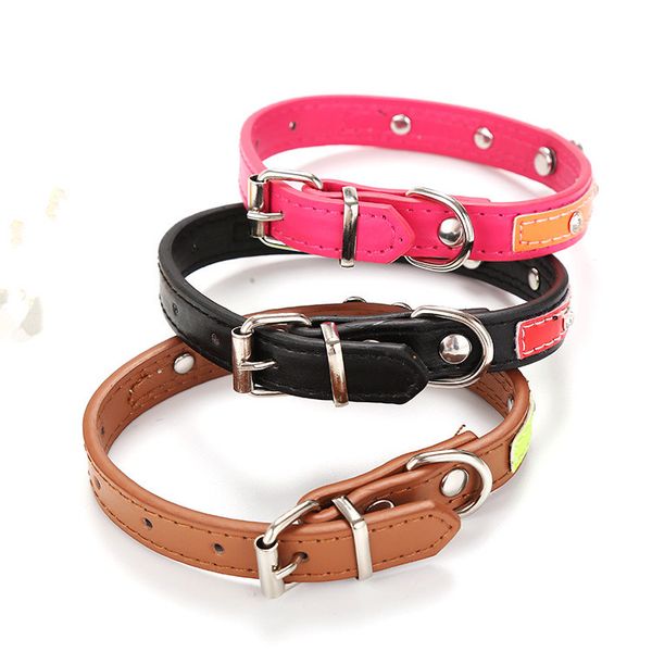 

leather cat collar, cat safety collar with elastic strap, kitten collar