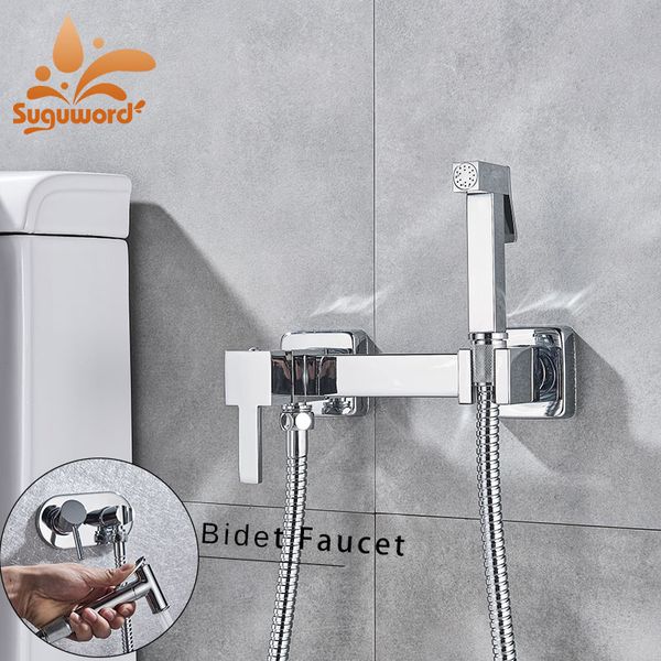 

chrome or antique bidet faucet wall mount dual hole bath accessories cold round or square mixer brass tap