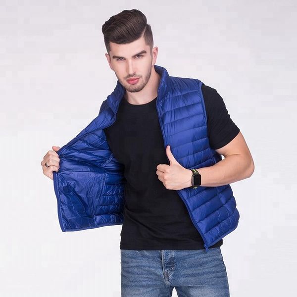 

wholesale men fashion vest coat ultra light down vest winter, Black