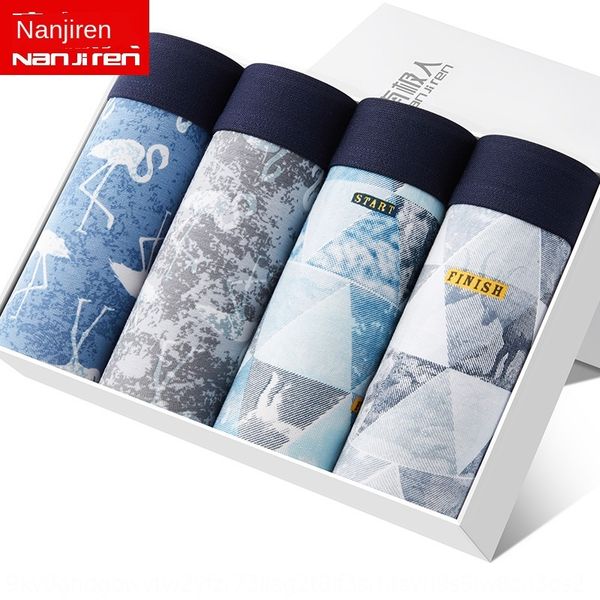 

jtzlb antarctic underwear men's boxer pants pure cotton breathable printing men's short pants head four-corner underwear and short, Black;white