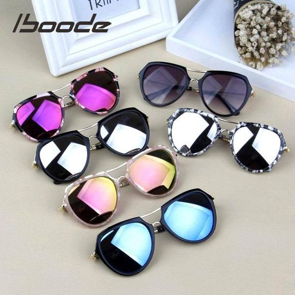

iboode mirror children sunglasses kids reflective sun glasses brand design boy girl shades uv400 resin lens baby goggle eyewear cjdir, Blue