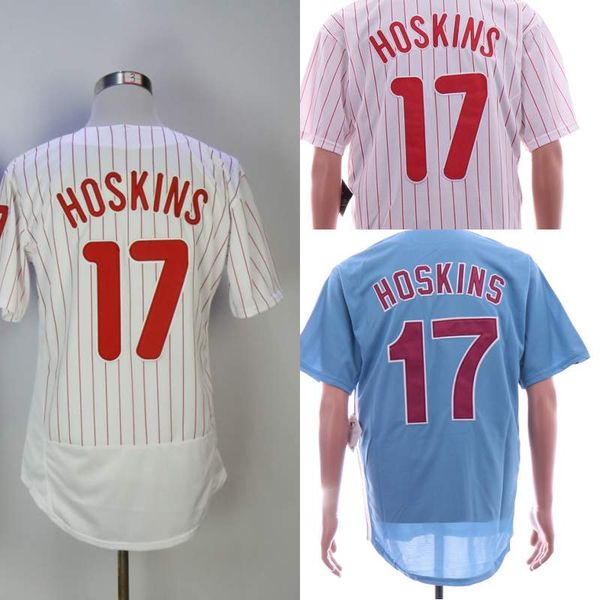 

Mens Philadelphia Jerseys 17 Rhys Hoskins Spot high quality double seam Baseball Jerseys White Blue
