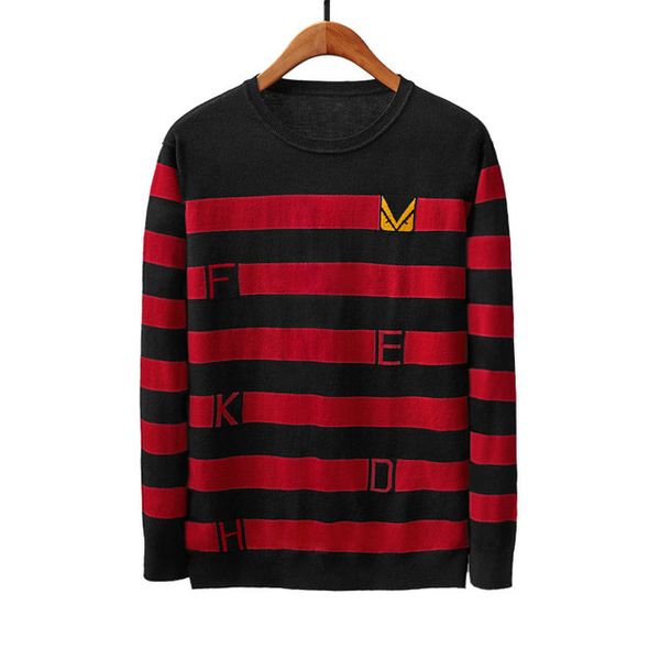 

2019 new fashion crew neck letters cashmere mens designer sweaters pullover luxury sweater warm men sweater striped size -3xl, White;black