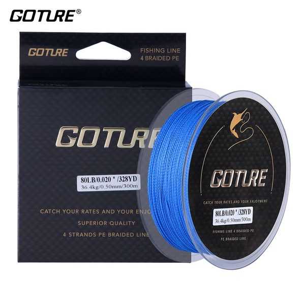 

goture 300m/328yrd fishing line braided line 8lb-80lb 0.07-0.5mm strong pe multifilament fishing carp cord rope