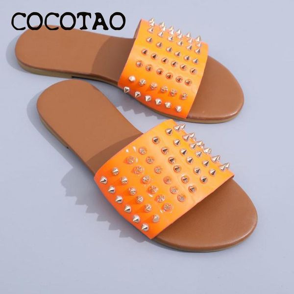 

sandals female 200 new fashion european and american slippers rivets wear comfortable and versatile handsome sandals slipper, Black