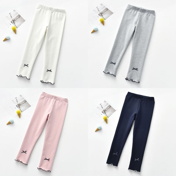 

children's ins2020 women's pure cotton tight pants butterfly tight pants flying edge bow girls leggings, Blue